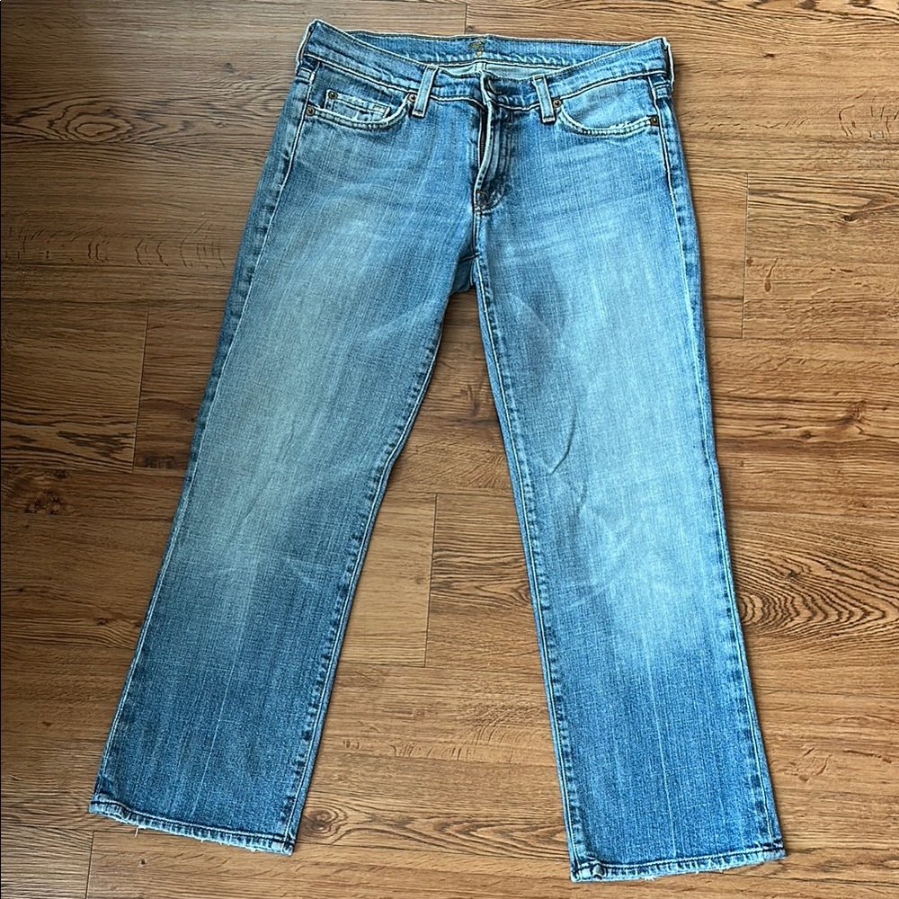 7 for All Mankind -Women’s cropped straight leg Blue Jeans